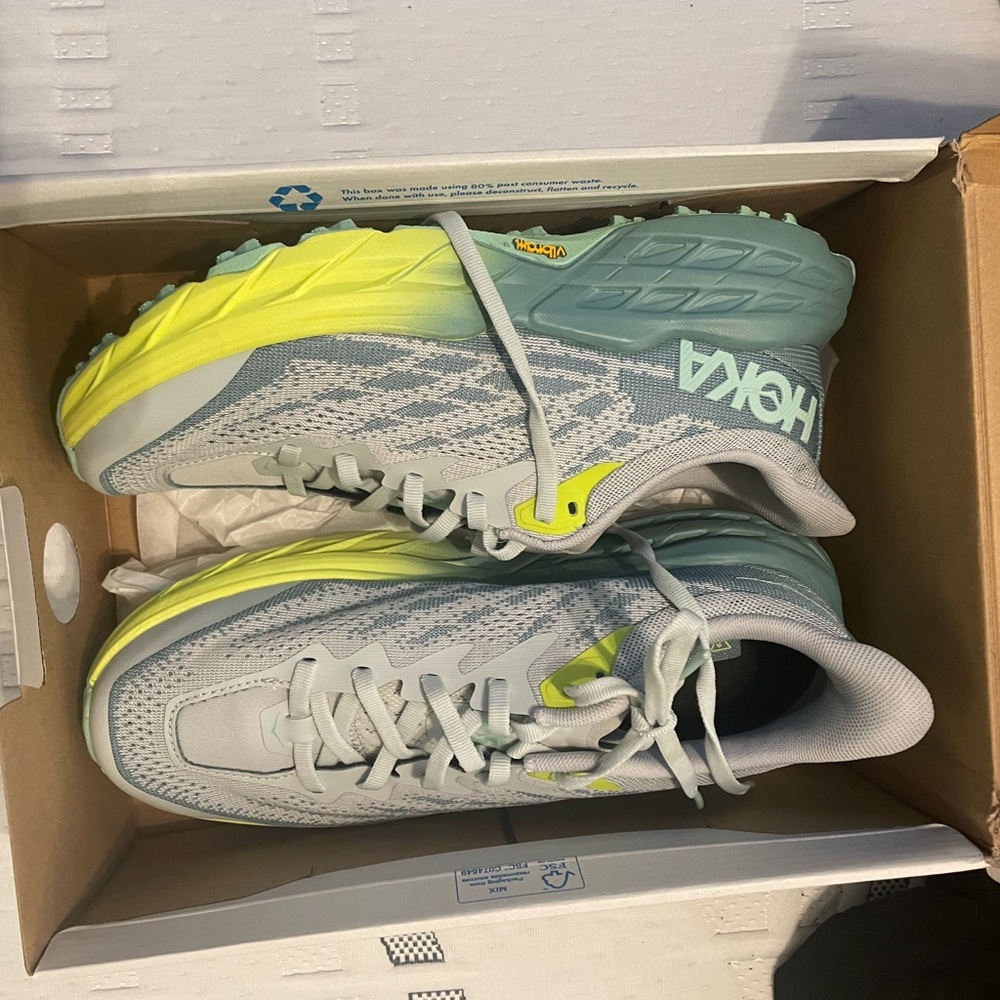 Hoka Grey and green size 8 brand new in tbe box never been wore